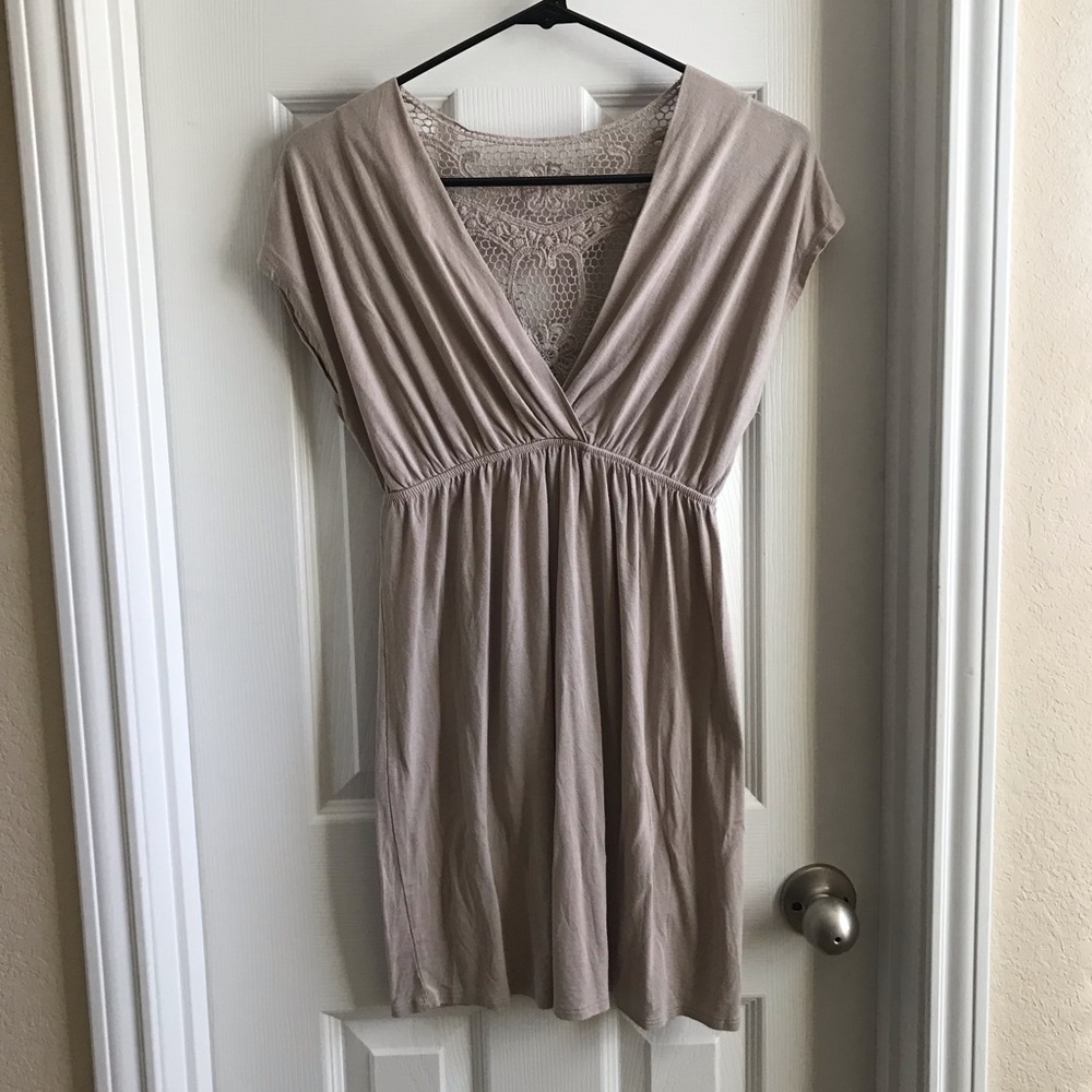 Forever 21 Mocha Lace Back Dress
